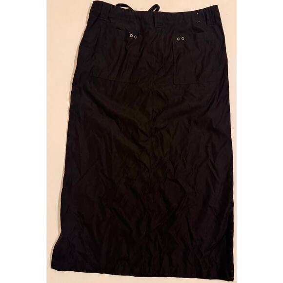Y2K Vintage Riveted by Lee Long Black Side Zip Maxi Skirt Size L - Picture 3 of 4